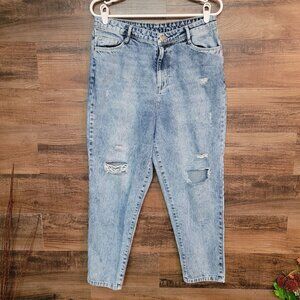 Kraus Jeans Size 8 Mom High Rise Crop Medium Light Wash Denim
